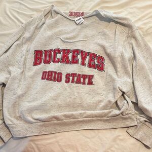 PINK Victoria's Secret Gray and Red Sweatshirt